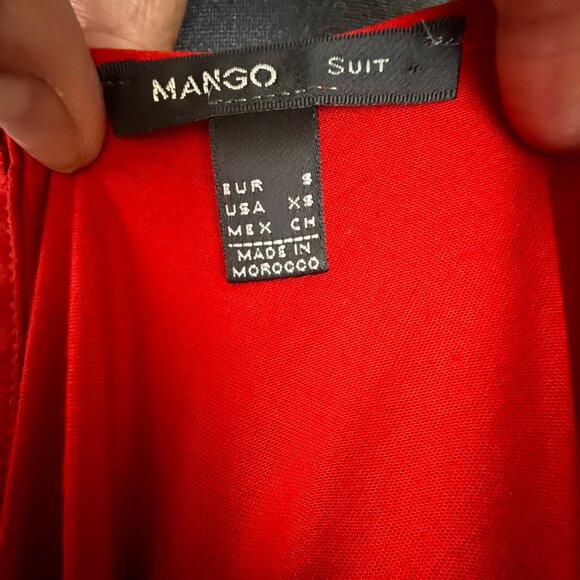 Mango Womens Red Short-Sleeve Back Keyhole Top XS/S - Picture 5 of 5